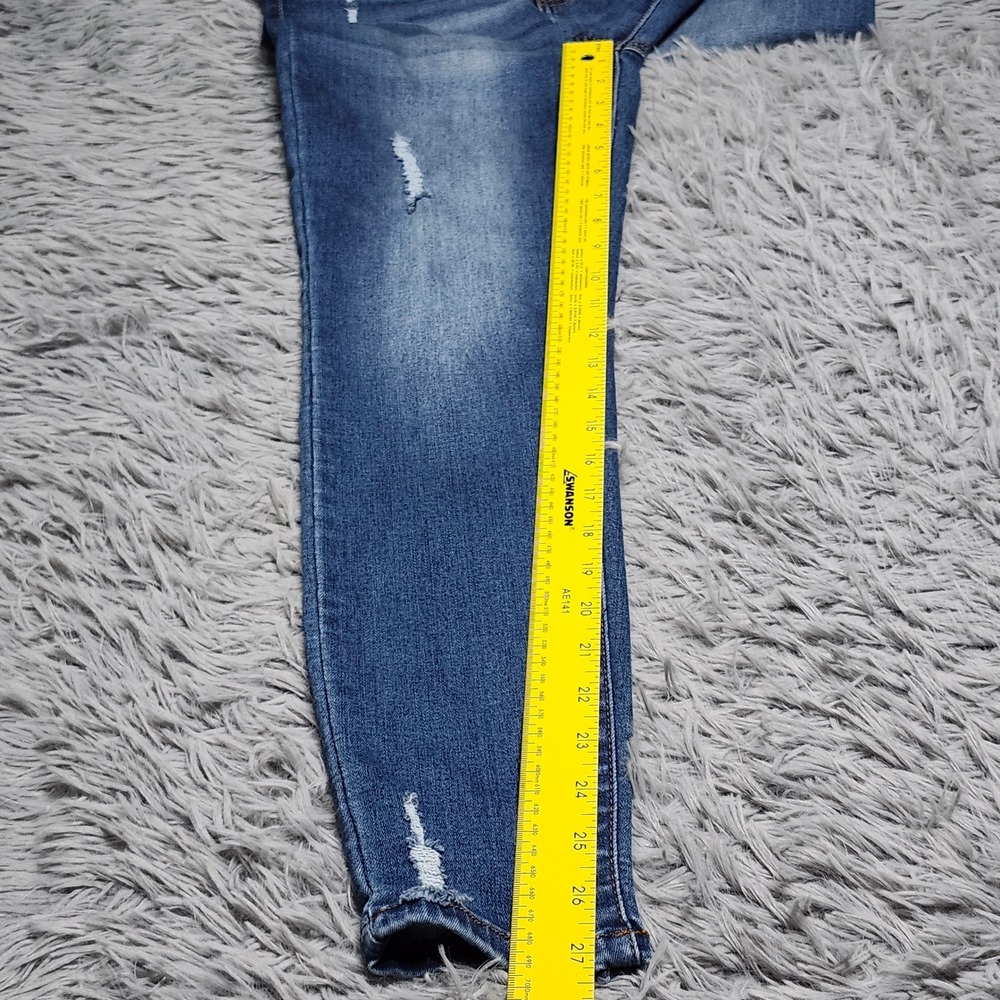 Kendall + Kylie The Kontour High Rise Skinny Jeans Women Size 28 Blue Distressed - Picture 6 of 14